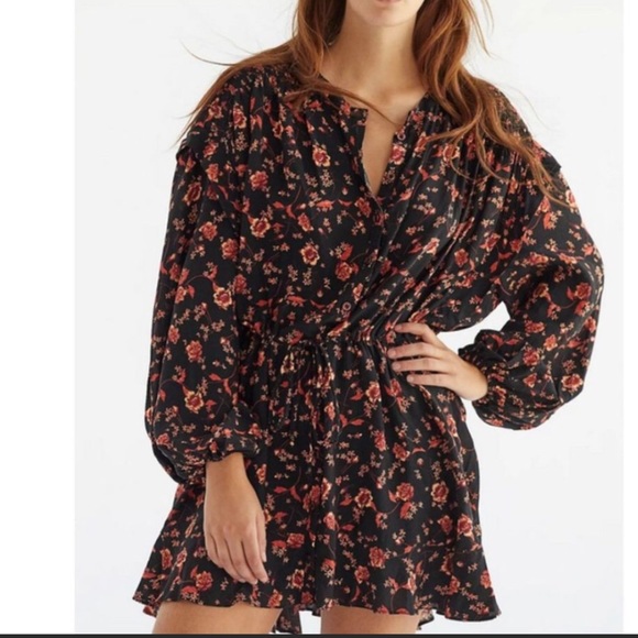 FREE PEOPLE Flower Fields Long-Sleeve Mini Dress - Picture 4 of 16